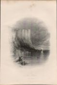 Fair Head Cliff Co Antrim 1837-38 Victorian Antique Engraving.