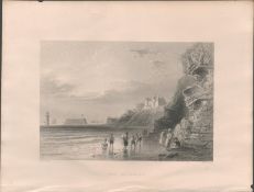 New Brighton Merseyside Antique 1842 Victorian Steel Engraving.