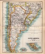 South America Section 3 Victorian Double Sided Antique 1896 Map.