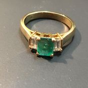 Emerald And Diamond Ring
