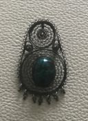 ISRAEL Vintage Sterling Silver Filigree w/ Dangles Pendant or Brooch Pin