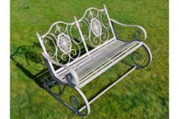 Antique Grey Rocking Garden Bench
