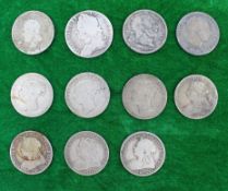 Collection of One Shilling Coins 1816-1920 92.5% Ag