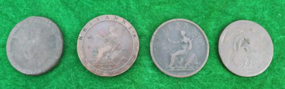 Collection of 4 Georgian One Penny Coins