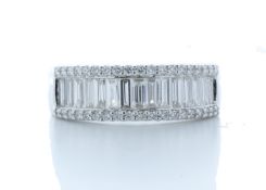 18ct White Gold Channel Set Semi Eternity Diamond Ring 1.07 Carats