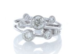 18ct White Gold Rain dance Style Diamond Ring 1.05 Carats
