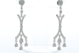 18ct White Gold Cluster Diamond Earring 3.13 Carats