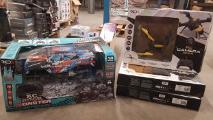 4 x Items RRP £176.00 - 1 x Red5 RC Rock Monster. 3 x Red5 RC Camera Drone Black/Yellow