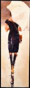 Large Painting on Canvas, Girl with Brolly