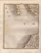 Isle of Man South Douglas Peeltown John Cary’s Antique George III 1794 Map.