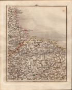 North Yorkshire Whitby Pickering John Cary’s Antique George III 1794 Map.