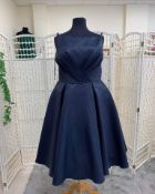 Short tealength dress navy blue plus size