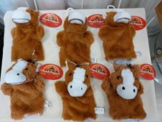 Box of 6 soft animal puppets