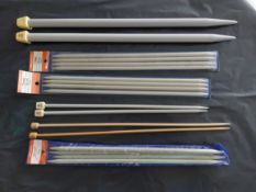 Box of 12 pairs of knitting and other needles