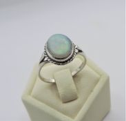 Sterling Silver Opal Ring
