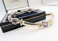 Sterling Silver Amethyst Bracelet