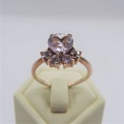 Rose Gold on Sterling Silver Rose de France Amethyst Ring