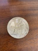 Rare French Indochina 1880 Piastre de Commerce