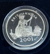 2001 Britannia 5 Ounce Silver Medallion