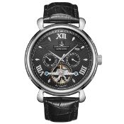 Samuel Joseph Steel & Black Automatic Designer Mens Watch-5 Years Warranty and Free Delivery