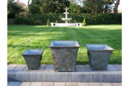 Set of 3 Square Metal Planters