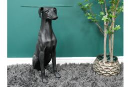 Large Black Dog Side Table
