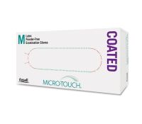 Ansell Micro-Touch Coated Latex Powder-Free Examination Gloves - 100 gloves