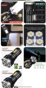 Rechargeable torches usb flash light 24 in total