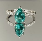 Beautiful Natural Emerald With Natural Diamonds & 18k Gold