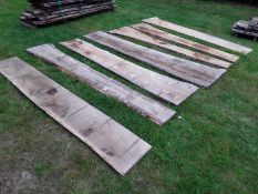 7x Hardwood Seasoned Sawn Waney Edge / Live Edge Timber English Oak Boards