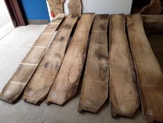 6x Hardwood Seasoned Sawn Waney Edge / Live Edge Timber English Chestnut Boards