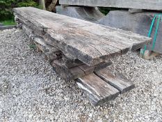 6x Hardwood Dry Rustic Waney Edge / Live Edge Timber English Oak Boards / Planks