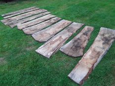 10x Hardwood Seasoned Sawn Waney Edge / Live Edge Timber English Oak Boards
