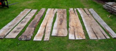 8x Job Lot Hardwood Seasoned Sawn Waney Edge / Live Edge Timber English Oak Boards