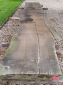 Hardwood Dry Sawn Rustic Waney Edge / Live Edge English Chestnut Slab / Table Top