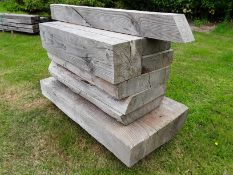 8x Air Dried Softwood Sawn Larch/ Douglas Fir Timber Blocks / Beams