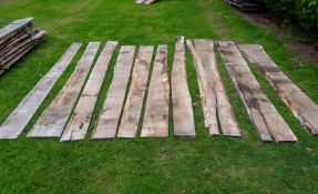 10x Hardwood Seasoned Sawn Waney Edge / Live Edge Timber English Oak Boards