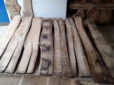 Hardwood Seasoned Sawn Waney Edge / Live Edge Timber English Chestnut Boards