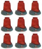 Set of 9 Vintage Red & Blue Art Glass Shades