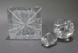 Vintage Zawiercie Polish Crystal Square Shaped Spirit Decanter