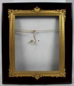 Antique Gilt & Velvet Ebonized Picture Frame