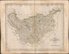 County of Cheshire John Cary 1787 Victorian Antique Hand Coloured Map.