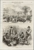 Meath Lads on Their Garden Plot Crossakeel Ireland 1870 Antique Print.