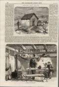 Portable Hut For Police Patrols Mayo Ireland Victorian 1870 Antique Print.