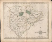 County Rutlandshire John Cary’s 1787 Antique Hand Coloured Map.