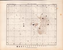 The Plelades Chart Victorian 1892 Balls Atlas of Astronomy 12.