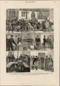 Land League Riots in Limerick, Tipperary Ireland 1881 Antique Print