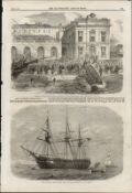 Launch of the City of Dublin Life-Boat Victorian Antique Print 1867.