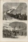 Pursuit of the Fenians Rebels in Tipperary Antique 1867 Woodgrain Print