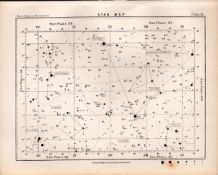 Star Map Chart Victorian 1892 Balls Atlas of Astronomy 61.